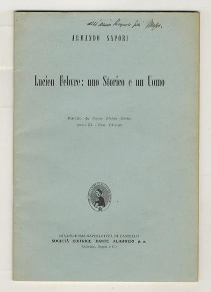 Lucien Febure: uno Storico e un Uomo - Alvise Sapori - copertina