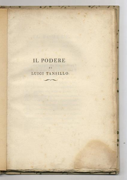 Il Podere di Luigi Tansillo - Luigi Tansillo - copertina