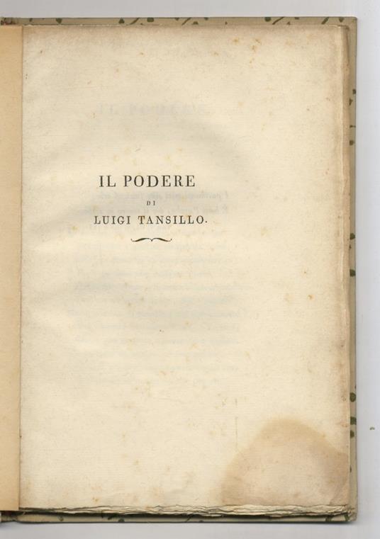 Il Podere di Luigi Tansillo - Luigi Tansillo - copertina