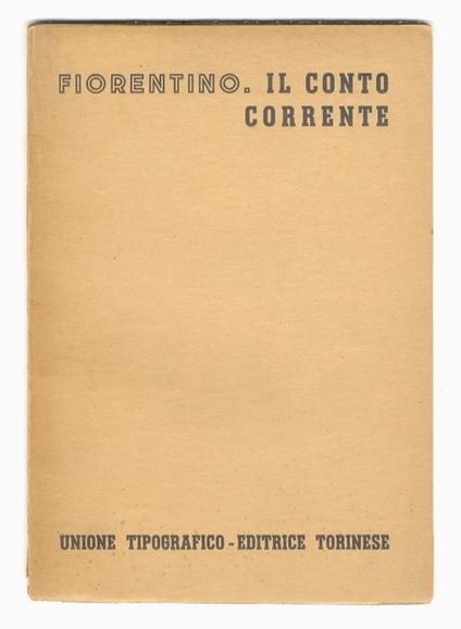 Il conto corrente - A. Fiorentino - copertina