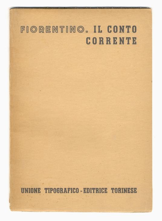Il conto corrente - A. Fiorentino - copertina