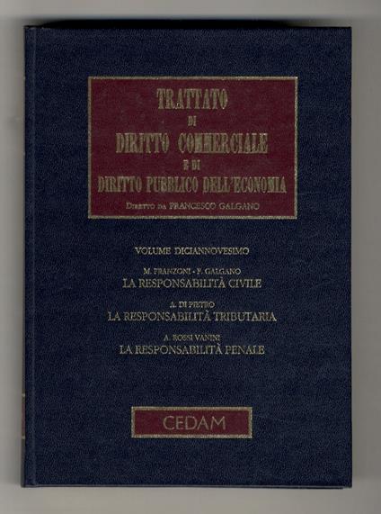 La responsabilità degli amministratori e dei sindaci - Massimo Franzoni - copertina