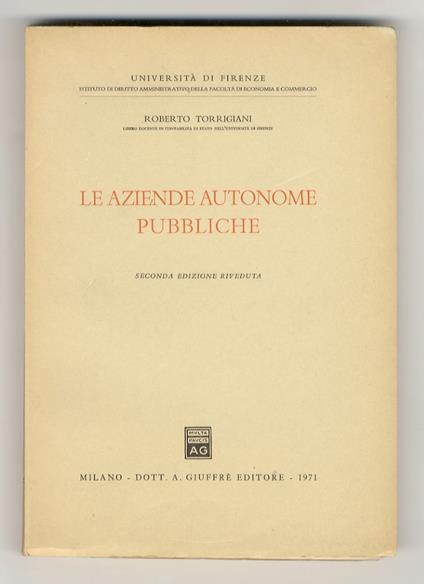 Le aziende autonome pubbliche - Roberto Torrigiani - copertina