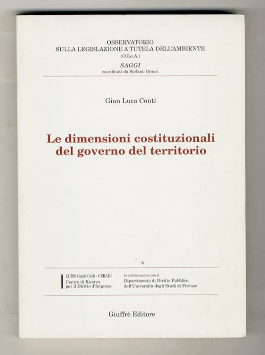 Le dimensioni costituzionali del governo del territorio - Carmelo Conti Guglia - copertina