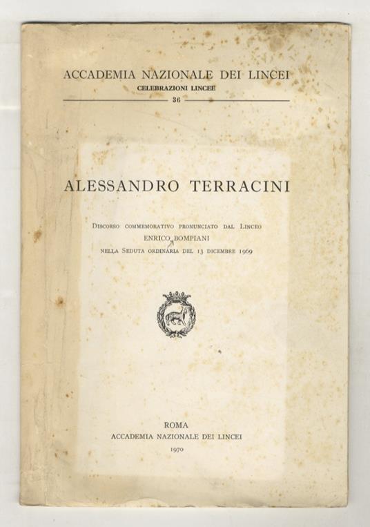 Alessandro Terracini - Enrico Bompiani - copertina