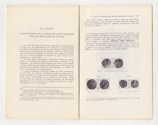 L' apparition de la croix de Saint-Maurice sur les monnaies de Savoie - C. Martin - copertina