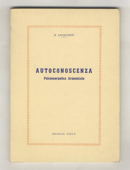 Autoconoscenza. Psicoenergetica Armonicale - copertina