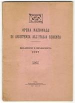 Relazione e rendiconto. 1927