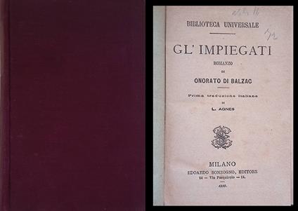 Gl'impiegati - Honoré de Balzac - copertina
