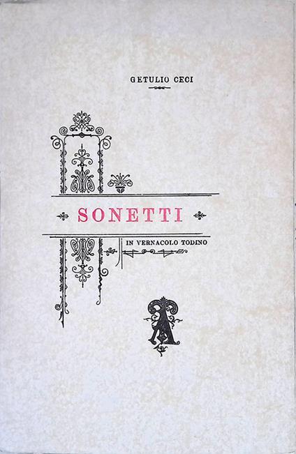 Sonetti in vernacolo todino - Getulio Ceci - copertina