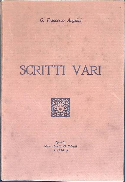 Scritti Vari - copertina