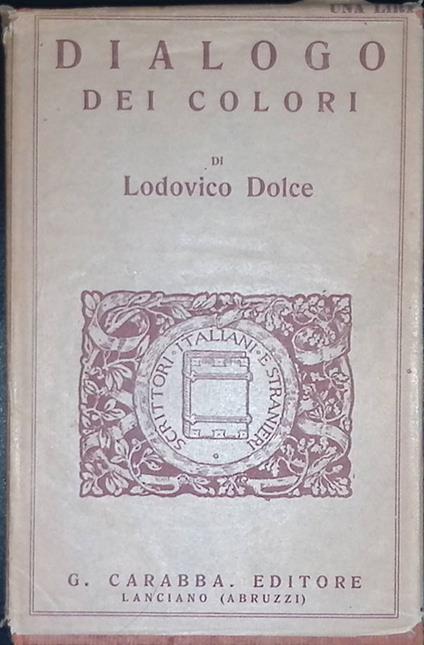 Dialogo dei colori - Lodovico Dolce - copertina
