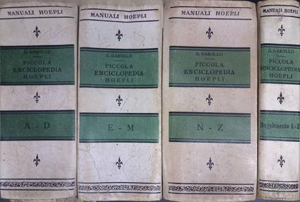 Piccola Enciclopedia Hoepli. 4 VOLUMI - Gottardo Garollo - copertina