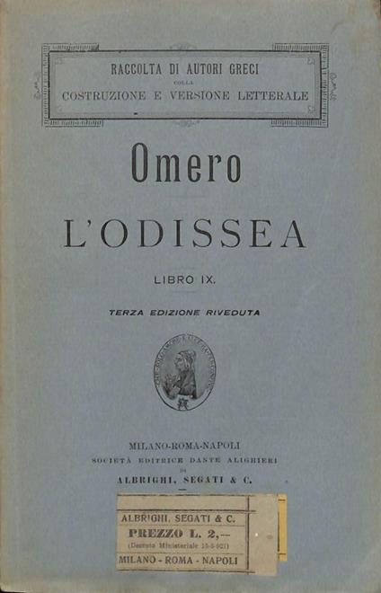 L' Odissea. Libro IX - Omero - copertina