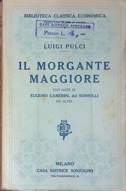 Il Morgante maggiore - Luigi Pulci - copertina