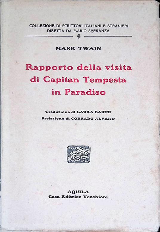 Rapporto della visita di Capitan Tempesta in Paradiso - Mark Twain - copertina