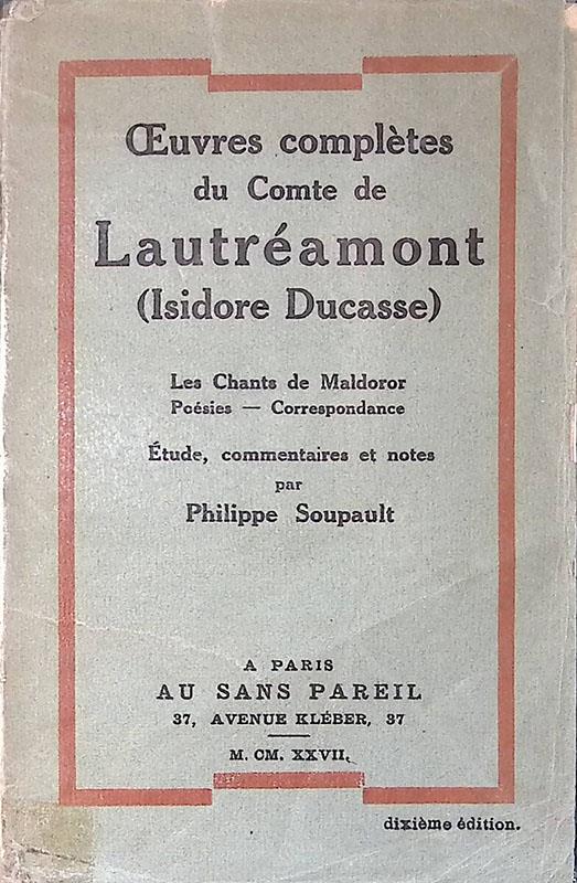 oevres complètes du Comte de Lautréamont , Les Chants de Maldoror, Poésies, Corrispondance - Isidore Ducasse - copertina