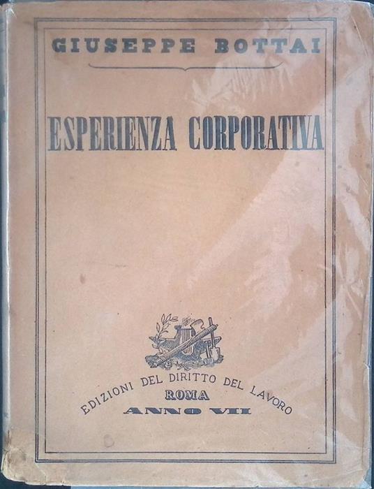 Esperienza corporativa - Giuseppe Bottai - copertina