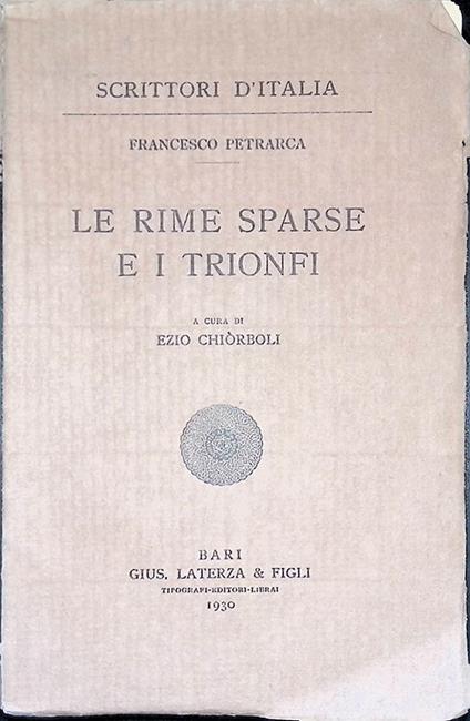 Le rime sparse e i trionfi - Francesco Petrarca - copertina