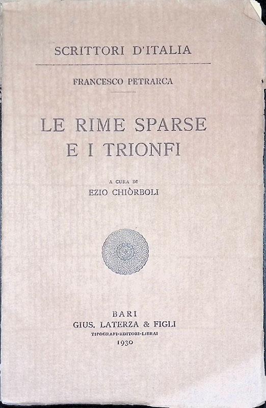 Le rime sparse e i trionfi - Francesco Petrarca - copertina
