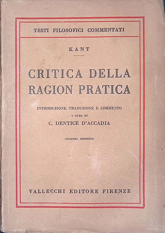 Critica della ragion pratica - Immanuel Kant - copertina