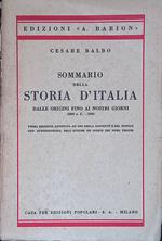 Sommario della storia d'Italia dalle origini fino ai nostri giorni. 2600 a. C. - 1848