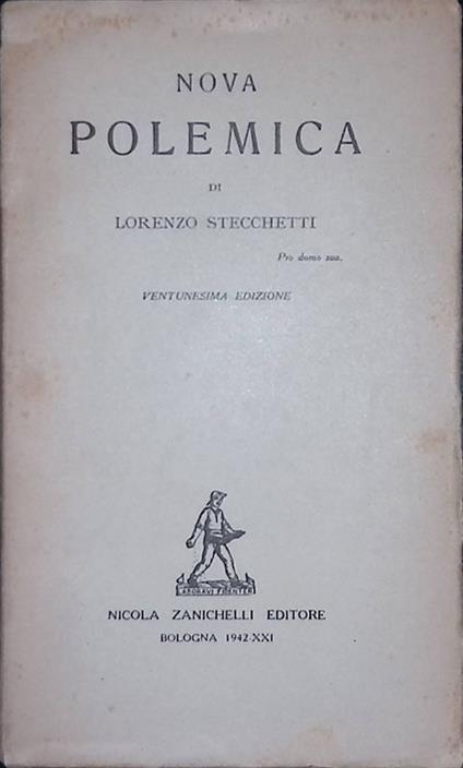 Nuova polemica - Lorenzo Stecchetti - copertina