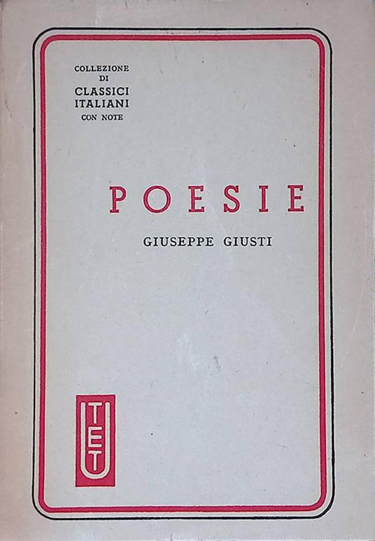 Poesie - Giuseppe Giusti - copertina