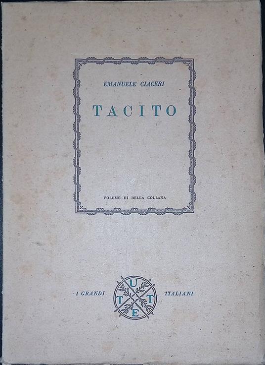 Tacito - Emanuele Ciaceri - copertina