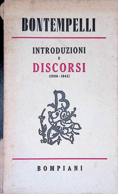 Introduzioni e discorsi (1936-1942) - Massimo Bontempelli - copertina