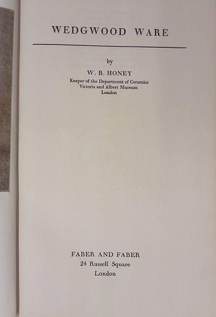 Wedgwood ware - William Bowyer Honey - copertina
