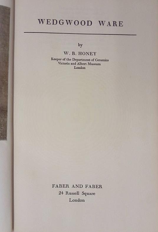Wedgwood ware - William Bowyer Honey - copertina