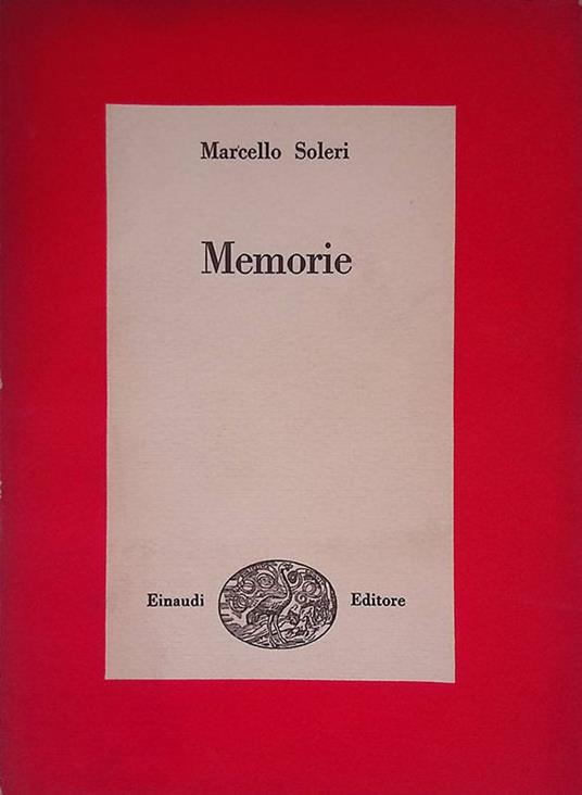 Memorie - Marcello Soleri - copertina