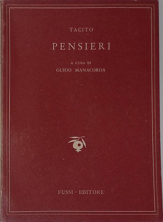 Pensieri - P. Cornelio Tacito - copertina