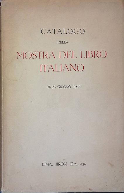 Catalogo della mostra del libro italiano 18-25 giugno 1955 - copertina