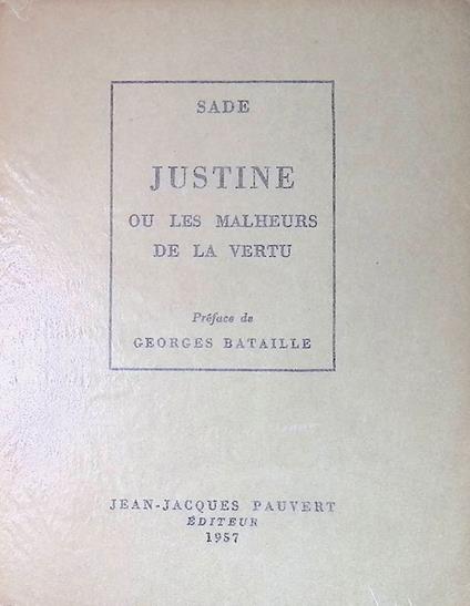 Justine. Ou les malheurs de la vertu - copertina