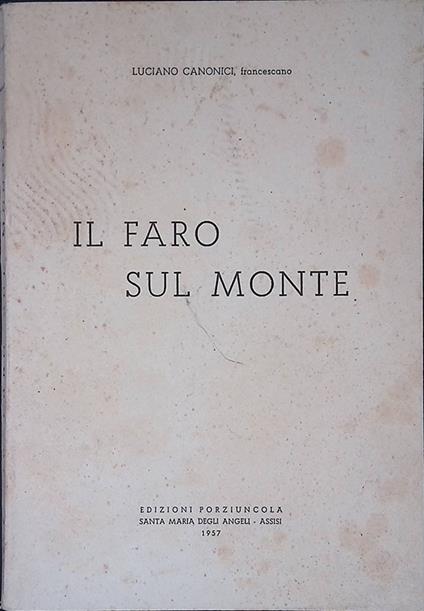 Il faro sul monte - Luciano Canonici - copertina