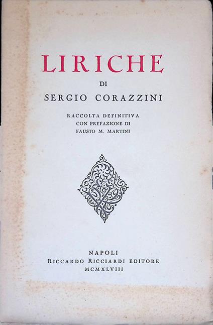 Liriche - Sergio Corazzini - copertina