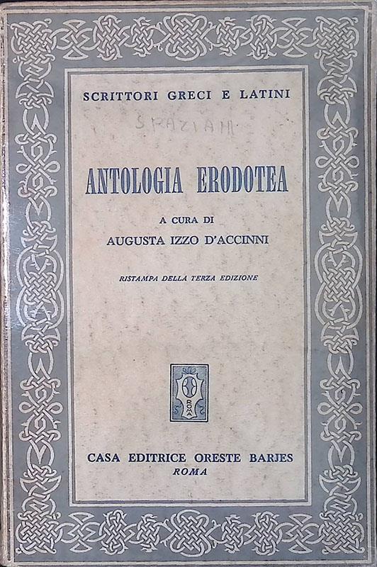 Antologia erodotea - Augusta Izzo D'Accinni - copertina