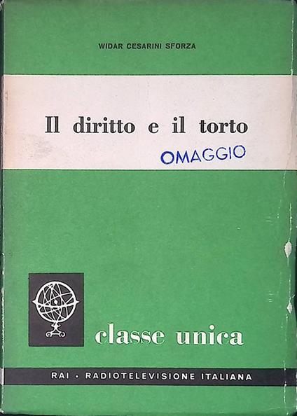 Il diritto e il torto - Widar Cesarini Sforza - copertina