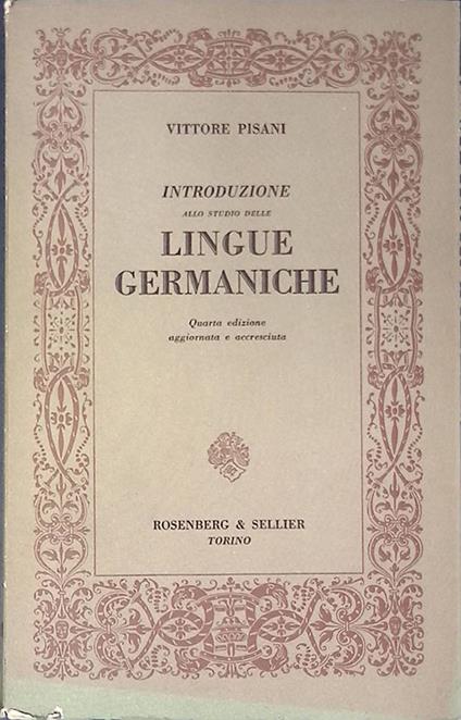 Introduzione allo studio delle Lingue germaniche - Vittore Pisani - copertina