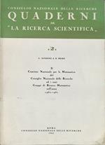 Quaderni de La ricerca scientifica. N. 2. Il Comitato Nazionale per la Matematica del Consiglio Nazionale delle Ricerche ed i suoi Gruppi di Ricerca Matematica nell'anno 1960-1961