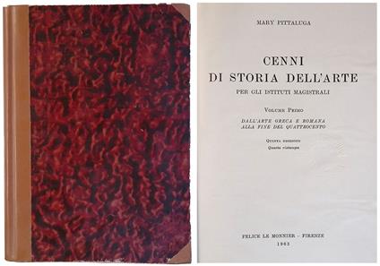 Cenni di storia dell'arte per gli istituti magistrali. Volume primo - Mary Pittaluga - copertina