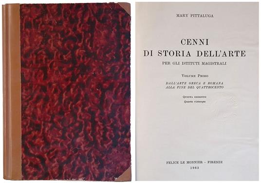 Cenni di storia dell'arte per gli istituti magistrali. Volume primo - Mary Pittaluga - copertina