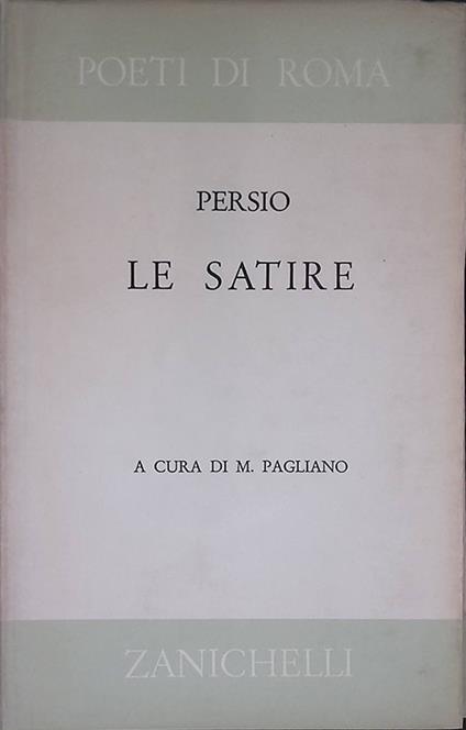 Le satire - A. Flacco Persio - copertina