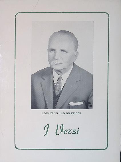 I versi - Amerigo Andreucci - copertina