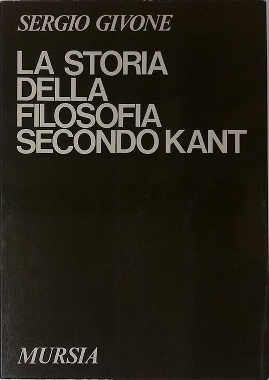 La storia della filosofia secondo Kant - Sergio Givone - copertina