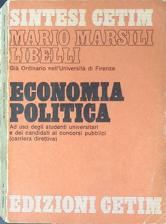Economia politica - Mario Marsili Libelli - copertina