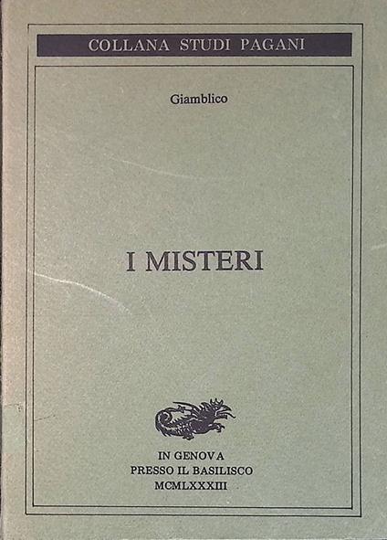 I misteri - Giamblico - copertina