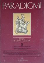 Paradigmi. Rivista critica filosofica, anno II n.5 maggio-agosto 1984
